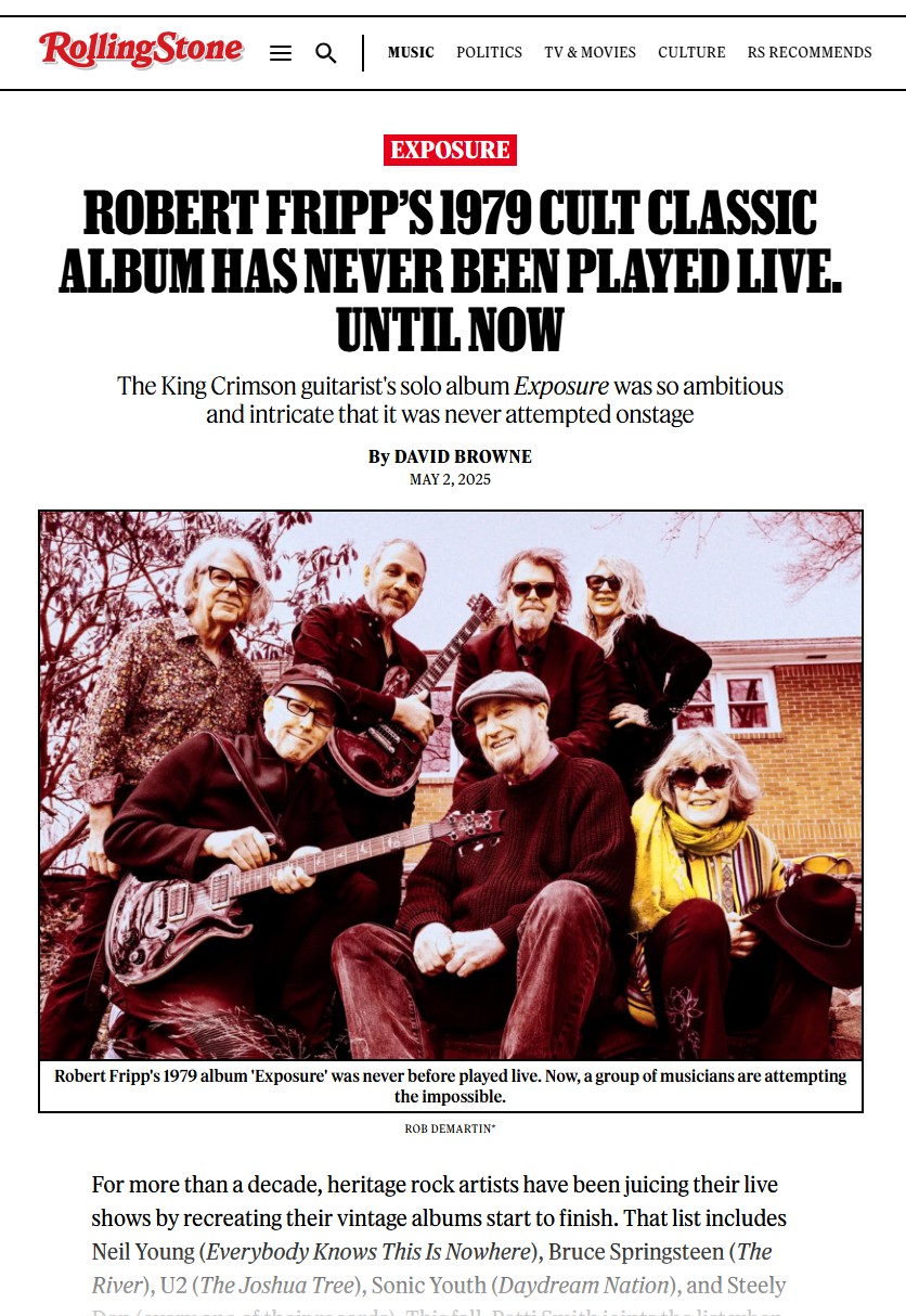 Exposure in Rollin Stone, May 2025